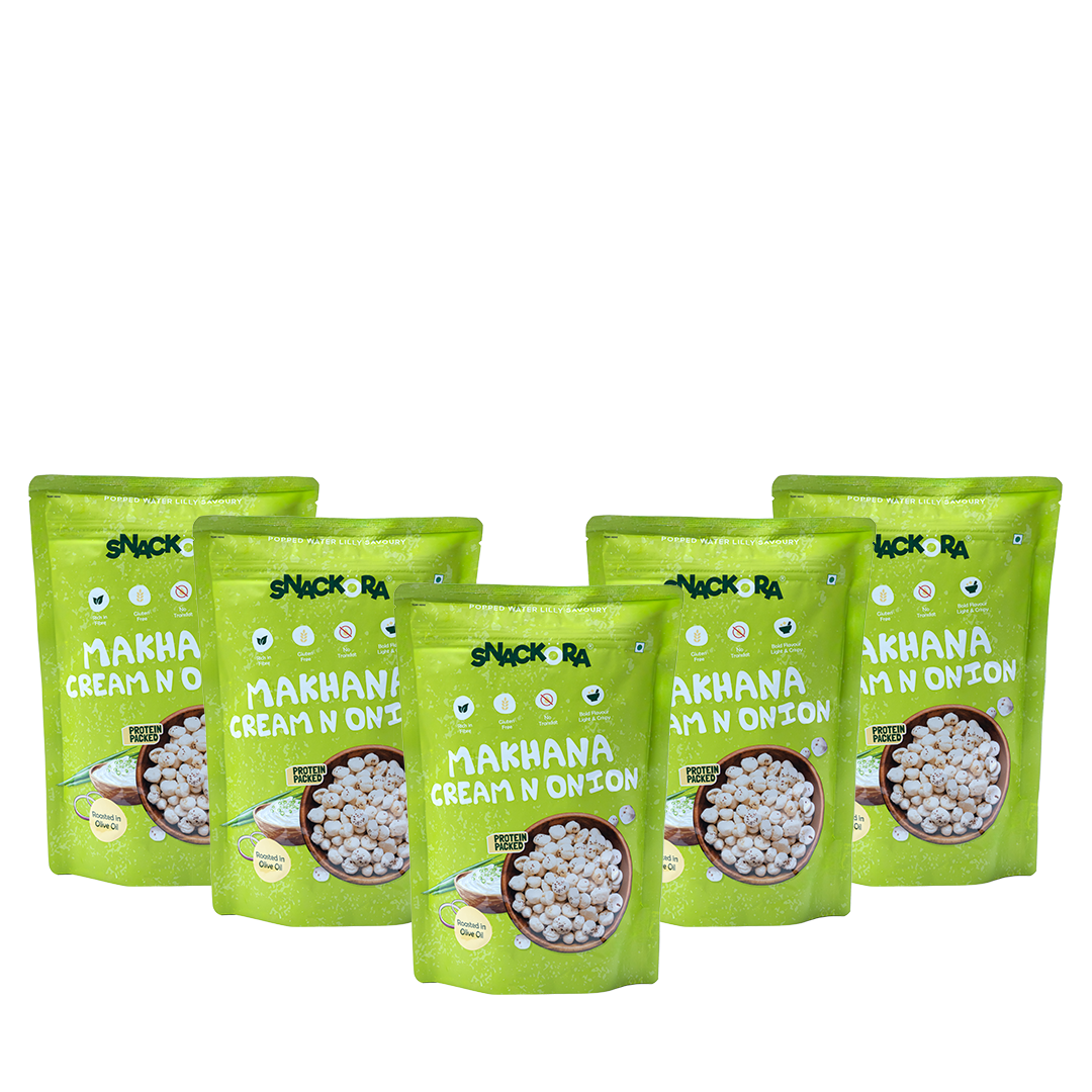 CREAM & ONION MAKHANA- Pack Of 5 (70g)
